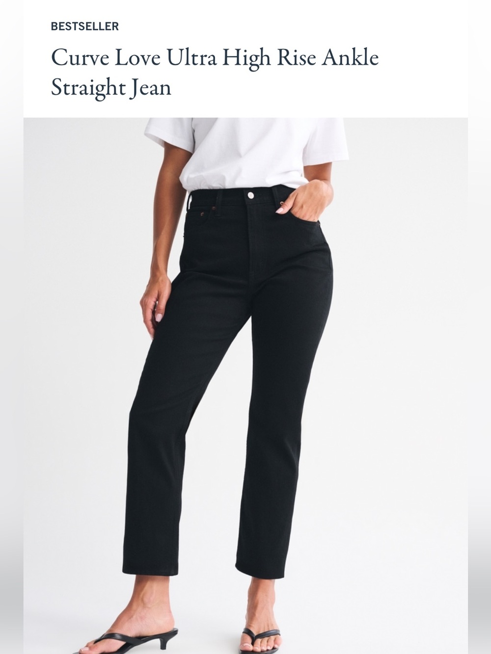 Abercrombie & Fitch Black High-Rise Straight Ankle Jeans